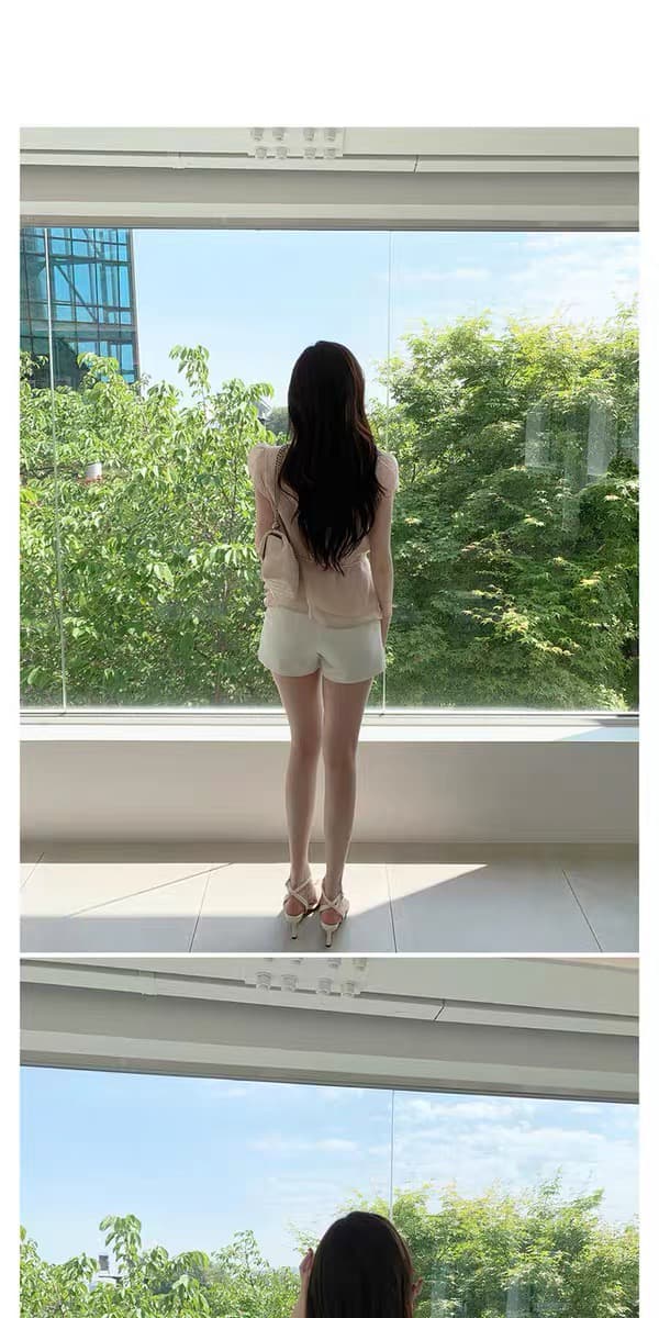 있음 창고 부드러운 바람 단색 스트랩 반팔 셔츠 상세 이미지 20