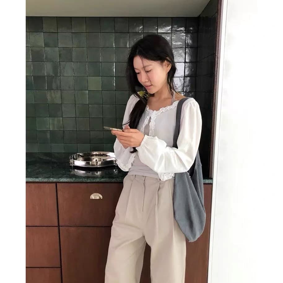 있음 창고 한 국가 세대 baby 목이버섯 꽃 옆문 襟 긴팔 셔츠 상세 이미지 5
