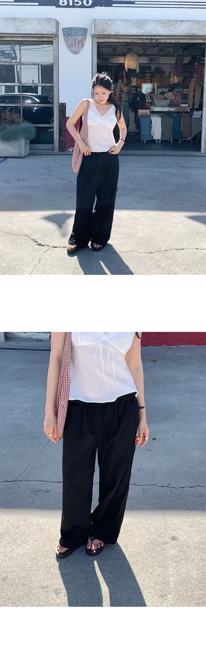 있음 창고 페이크 레이어드 레이스 측면 슬립 스택 착용 조끼 26 초여름 새로운 여성 상세 이미지 5