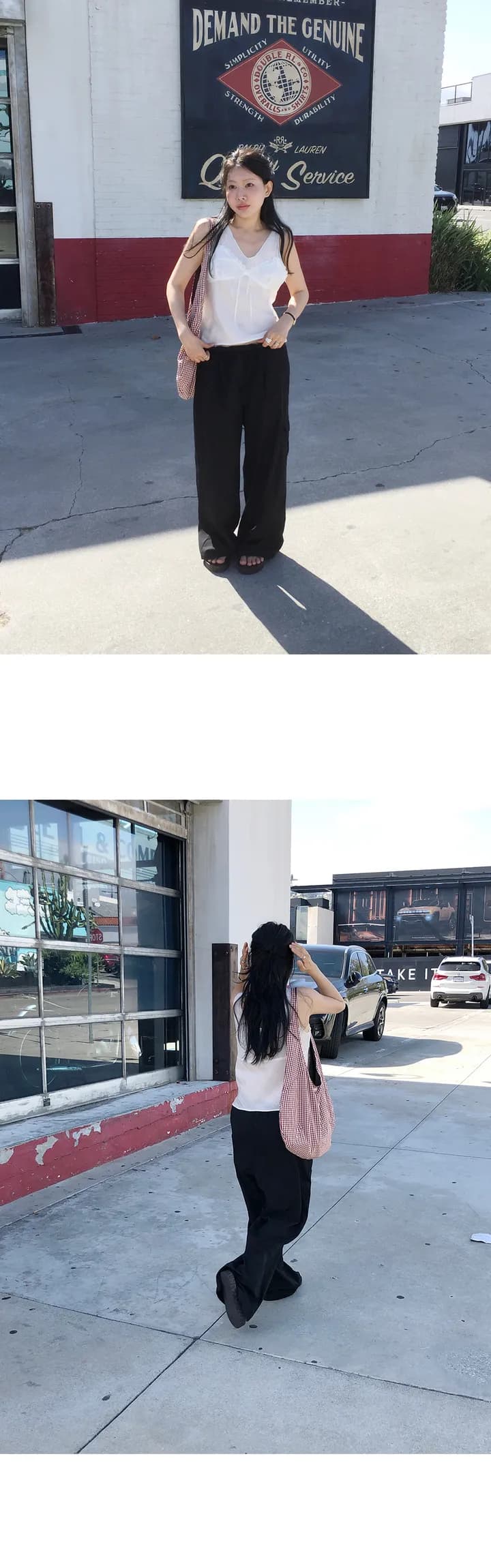있음 창고 페이크 레이어드 레이스 측면 슬립 스택 착용 조끼 26 초여름 새로운 여성 상세 이미지 10