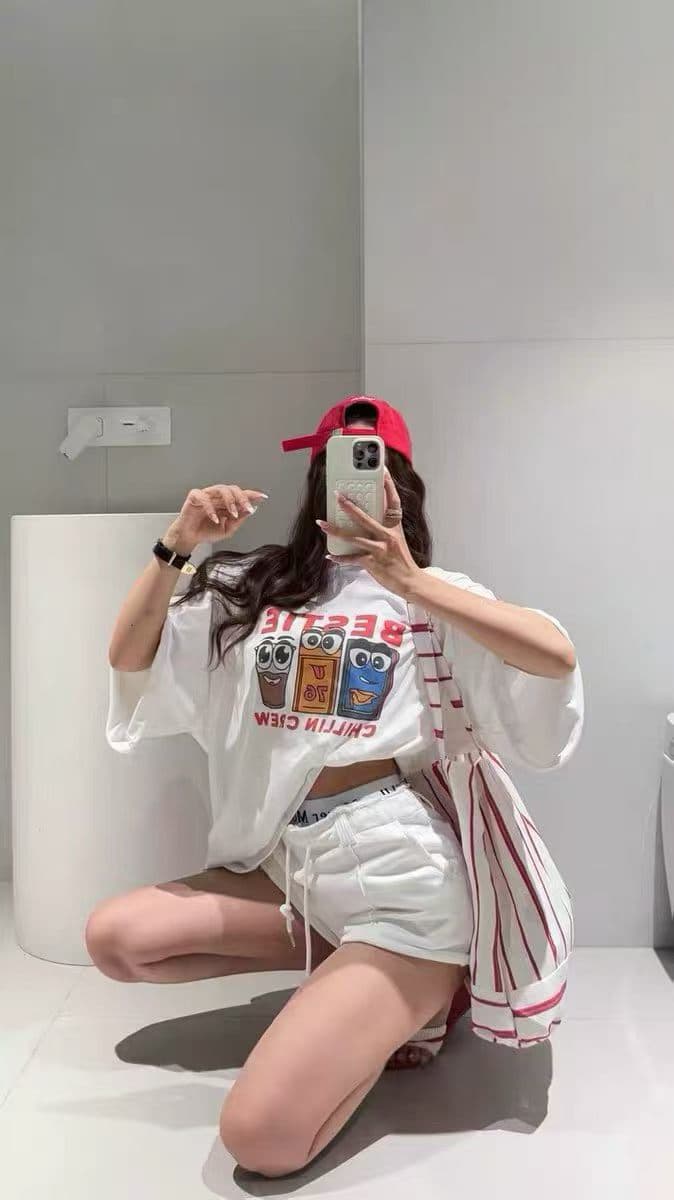 있음 창고 잘 생긴 알파벳 패치워크 허리 펌프 로프 한 마디 슬림해 보이는 다용도 반바지 핫 바지 상세 이미지 1