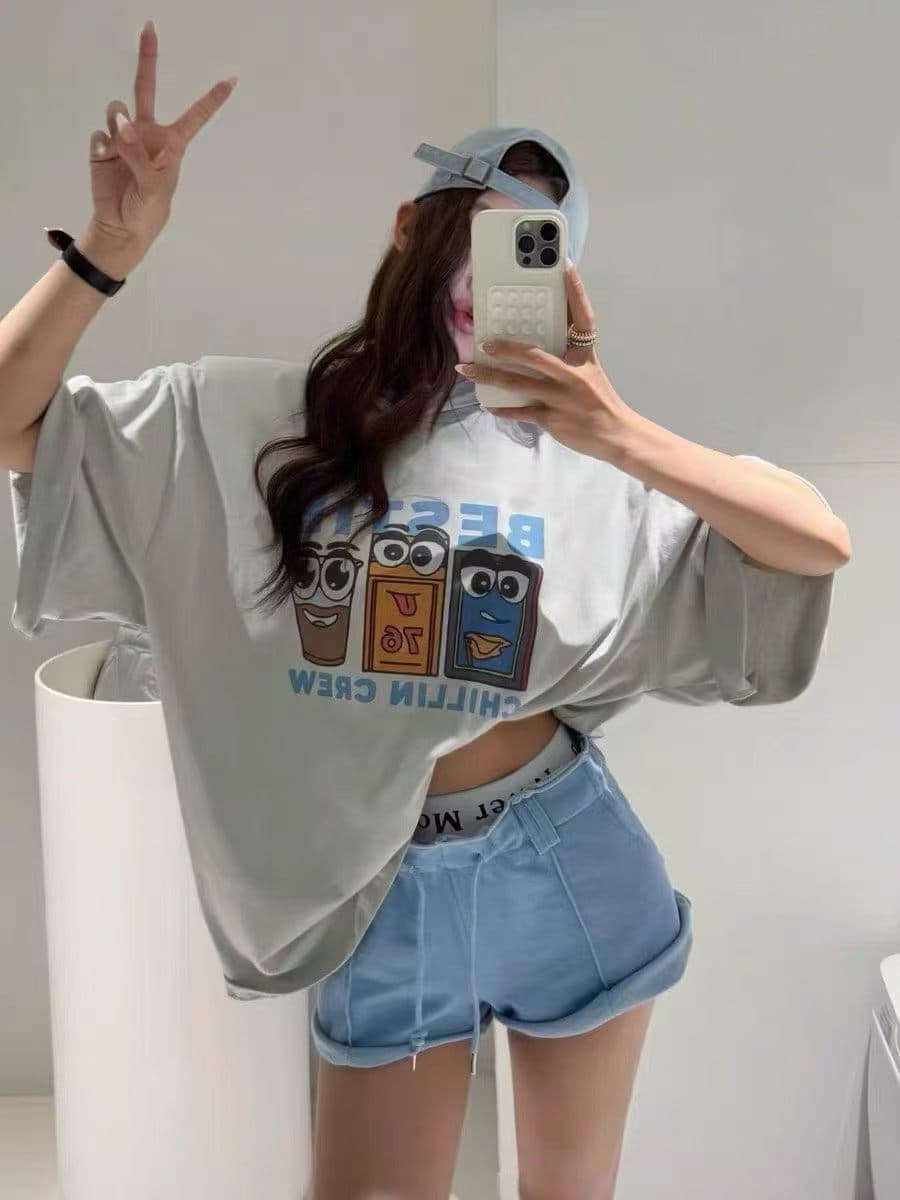 있음 창고 잘 생긴 알파벳 패치워크 허리 펌프 로프 한 마디 슬림해 보이는 다용도 반바지 핫 바지 상세 이미지 7