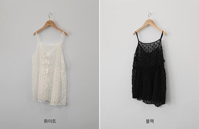 있음 창고 한국 작은 대중 단색 작은 꽃 스택 착용 망사 레이스업 슬림해 보이는 슬립 맨위 상세 이미지 1