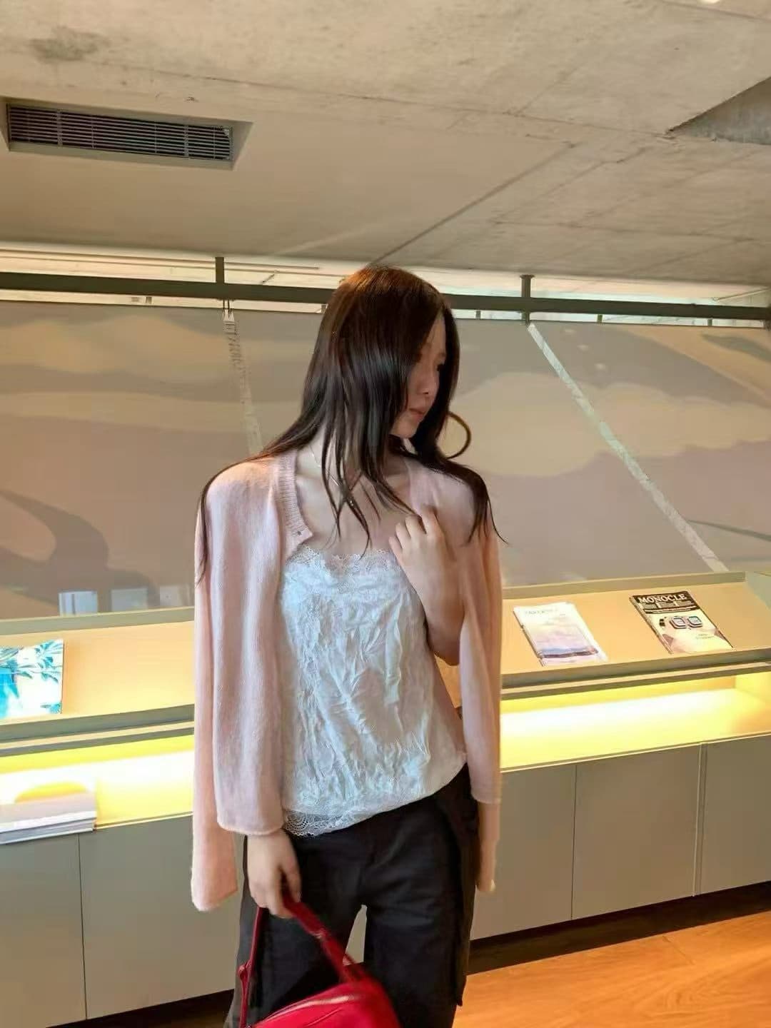 있음 창고 이른 가을 새로운 섹시함 레이스 레이스 작은 여자 캐미솔 이미지 3