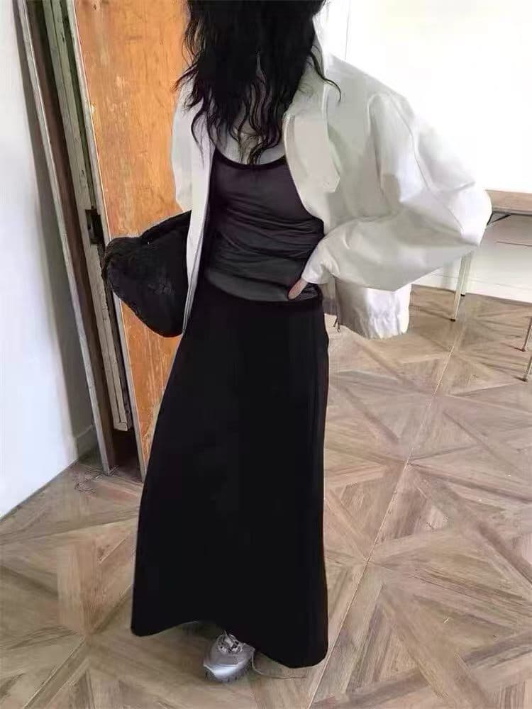 있음 창고 한국 동대문 이른 가을 새로운 망사 조끼 티셔츠 긴팔 인사이드 가져 가라. 투피스 슈트 상세 이미지 4