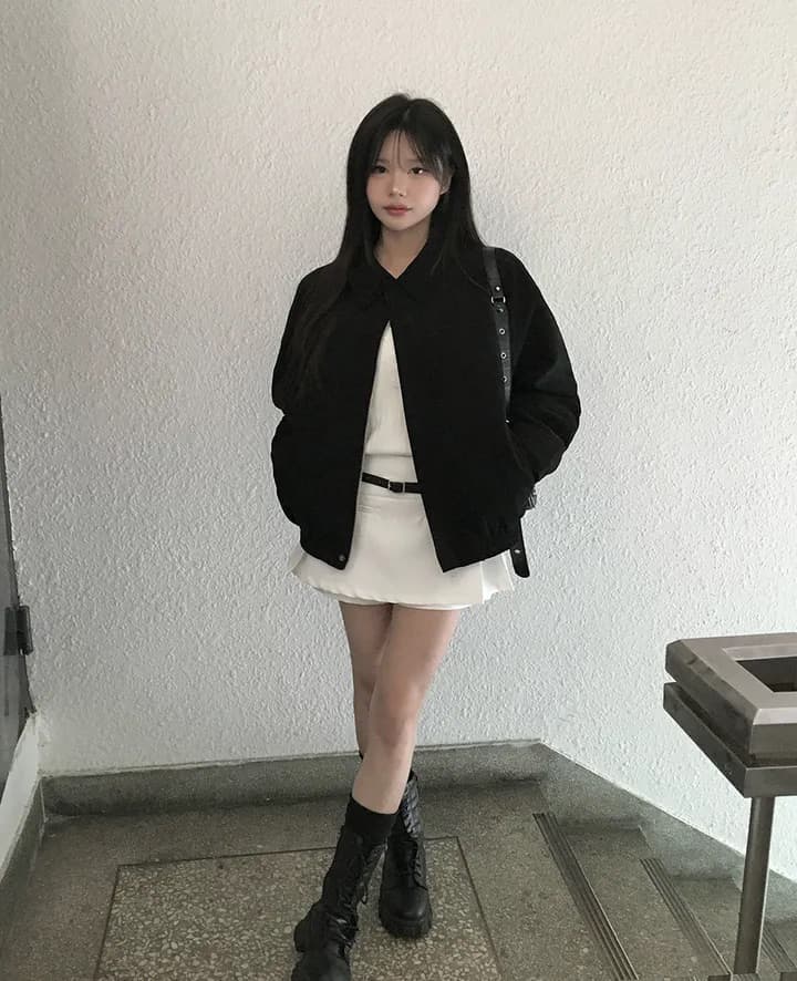 한국 chic 가을 프랑스식 아름다움 라드. 레트로 브라운 색상 시스템 루즈핏 사슴 캐시미어 야구 유니폼 상세 이미지 15