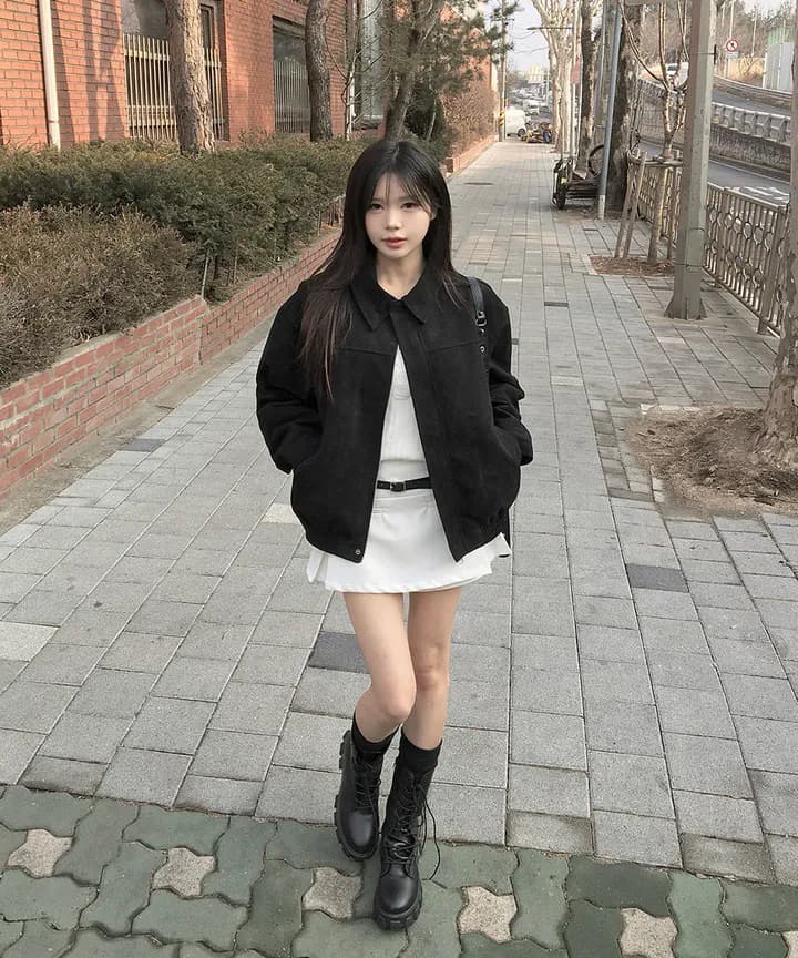 한국 chic 가을 프랑스식 아름다움 라드. 레트로 브라운 색상 시스템 루즈핏 사슴 캐시미어 야구 유니폼 상세 이미지 17
