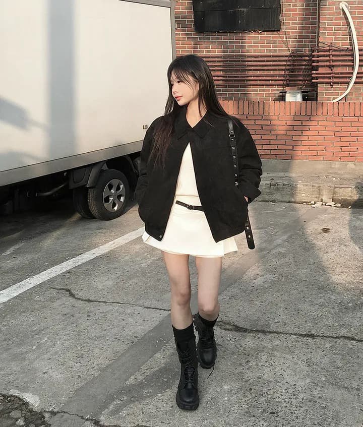 한국 chic 가을 프랑스식 아름다움 라드. 레트로 브라운 색상 시스템 루즈핏 사슴 캐시미어 야구 유니폼 상세 이미지 18