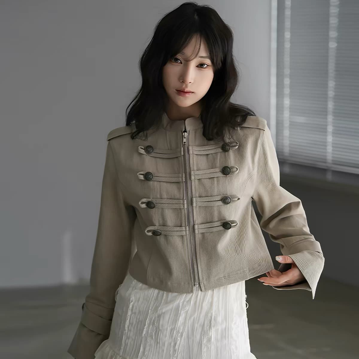 있음 창고 26 새로운 레트로 단추 지퍼 쇼트 스타일 재킷