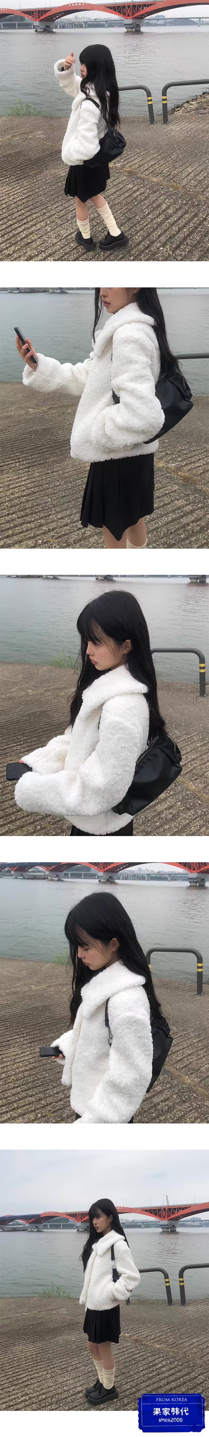 있음 창고 한국 chic 겨울 새로운 보온 패션 폴로 칼라 면 의류 상세 이미지 3