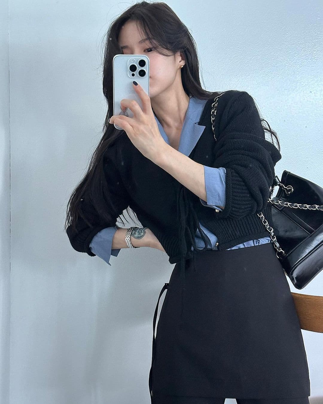 재고 있음 한국 chic 이른 가을 부츠컷 페이크 레이어드 정장 바지 긴 바지 캐주얼 바지 여성용 바지 상세 이미지 6