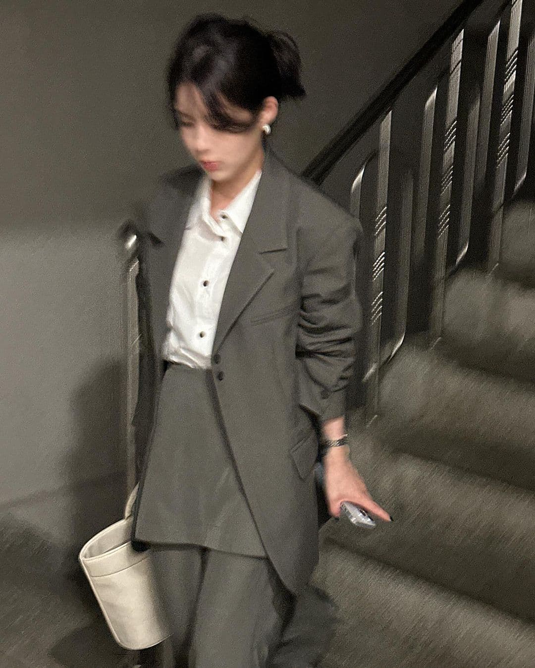 재고 있음 한국 chic 이른 가을 부츠컷 페이크 레이어드 정장 바지 긴 바지 캐주얼 바지 여성용 바지 상세 이미지 29