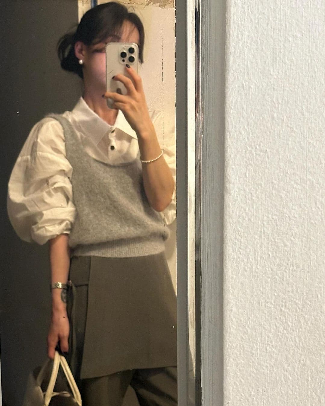 재고 있음 한국 chic 이른 가을 부츠컷 페이크 레이어드 정장 바지 긴 바지 캐주얼 바지 여성용 바지 상세 이미지 30