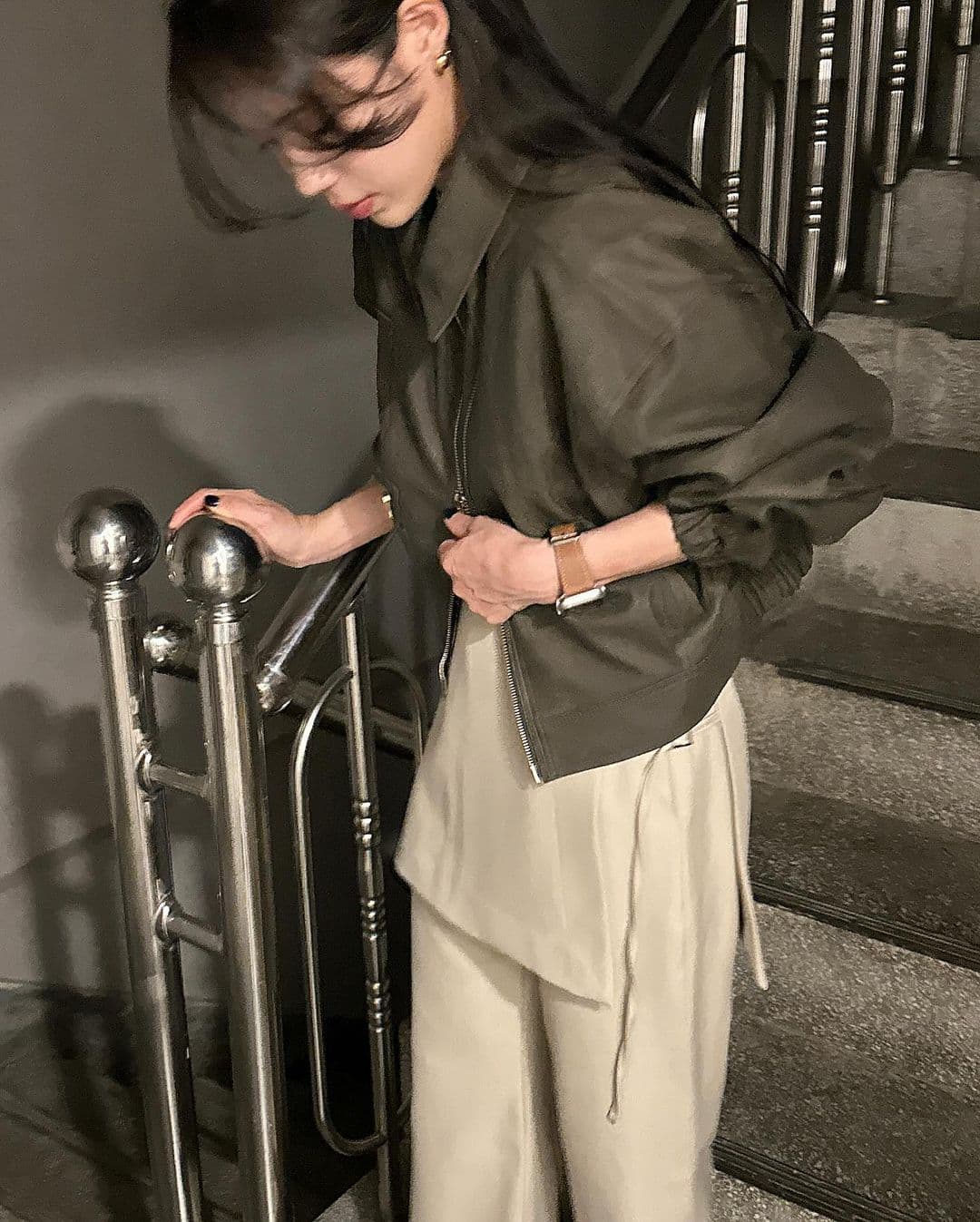 재고 있음 한국 chic 이른 가을 부츠컷 페이크 레이어드 정장 바지 긴 바지 캐주얼 바지 여성용 바지 상세 이미지 38