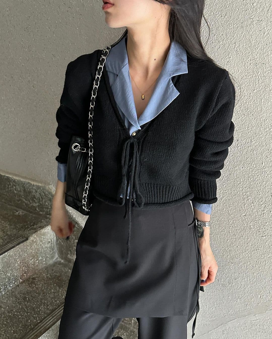 재고 있음 한국 chic 이른 가을 부츠컷 페이크 레이어드 정장 바지 긴 바지 캐주얼 바지 여성용 바지 상세 이미지 40