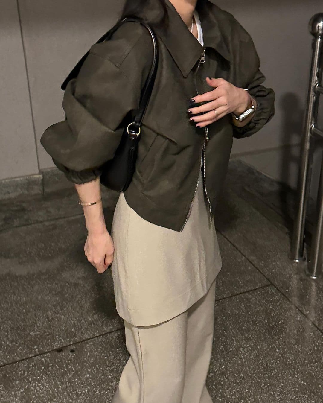 재고 있음 한국 chic 이른 가을 부츠컷 페이크 레이어드 정장 바지 긴 바지 캐주얼 바지 여성용 바지 상세 이미지 45