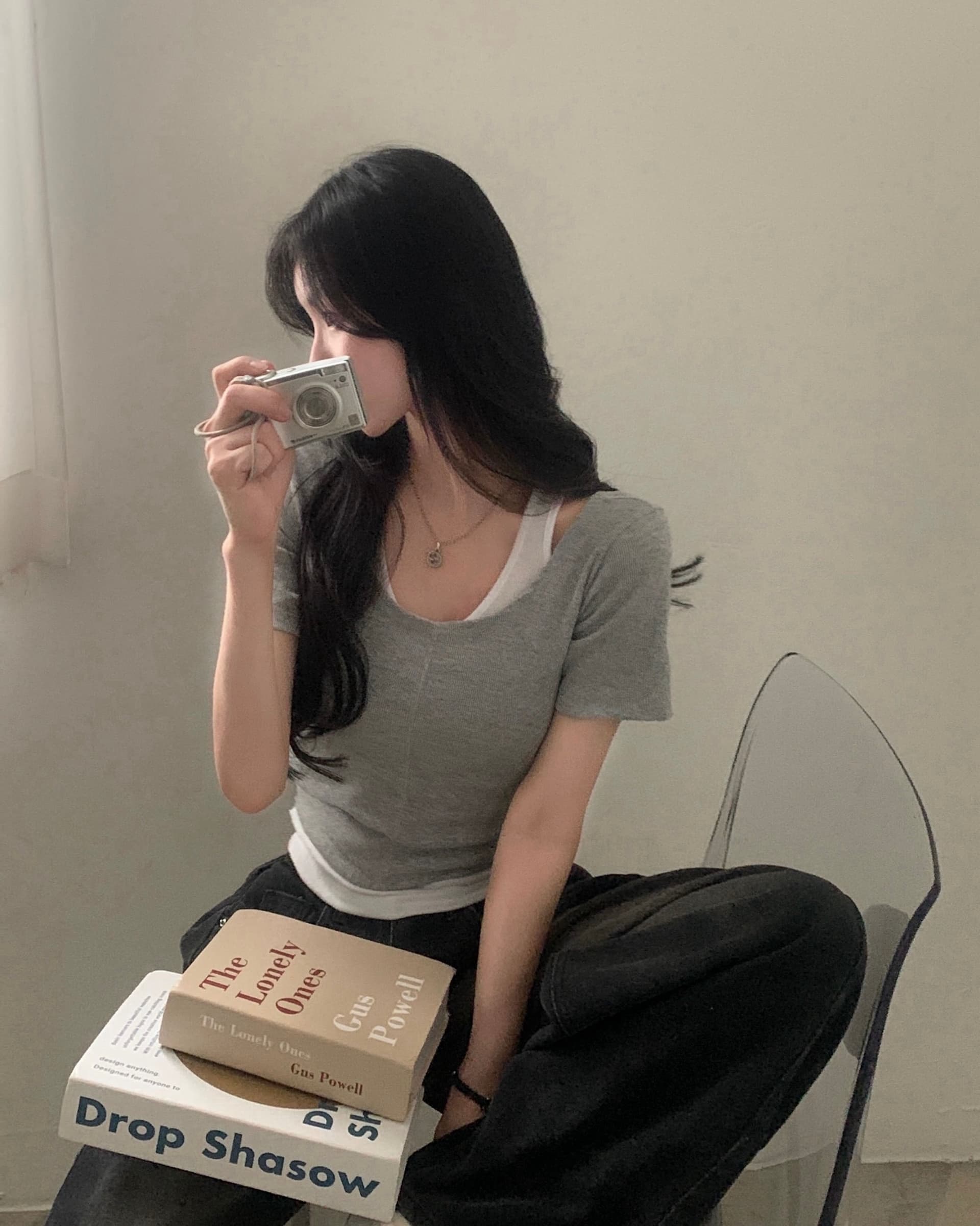한국 chic 여름 디자인 센스 페이크 레이어드 배색 구덩이 기사 반팔 티셔츠 상세 이미지 8