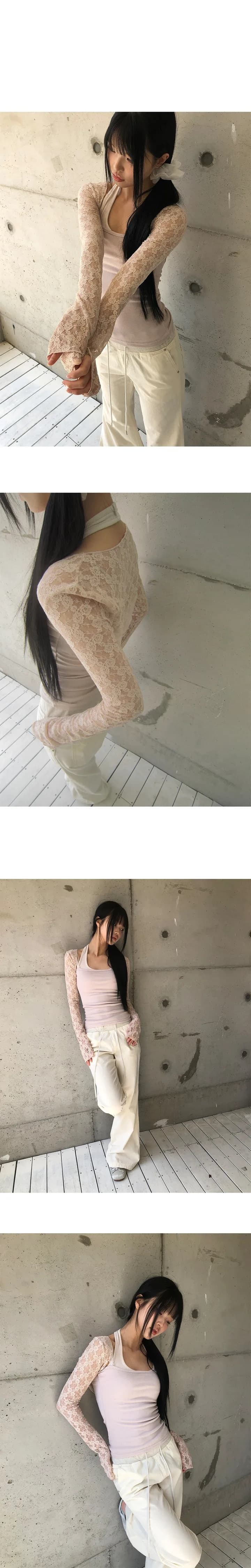 한국 ins 여름 스택 착용 레이스 오픈 가디건 상세 이미지 1
