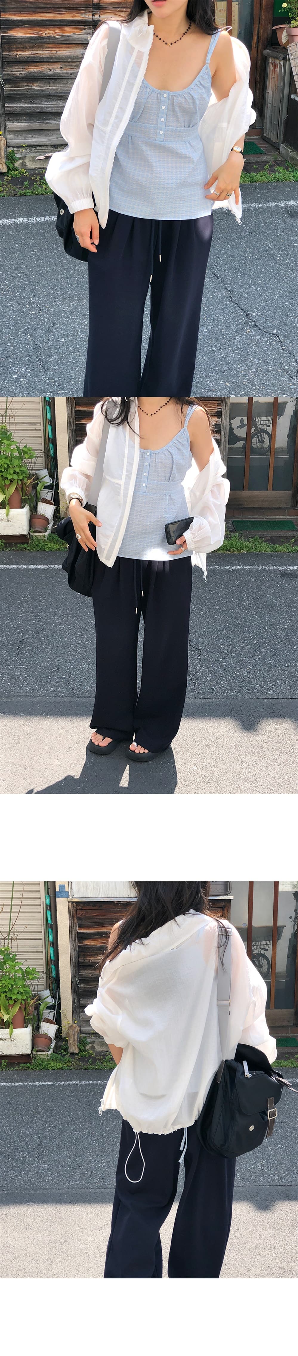 한국 ins 여름 체크무늬 캐미솔 상세 이미지 4