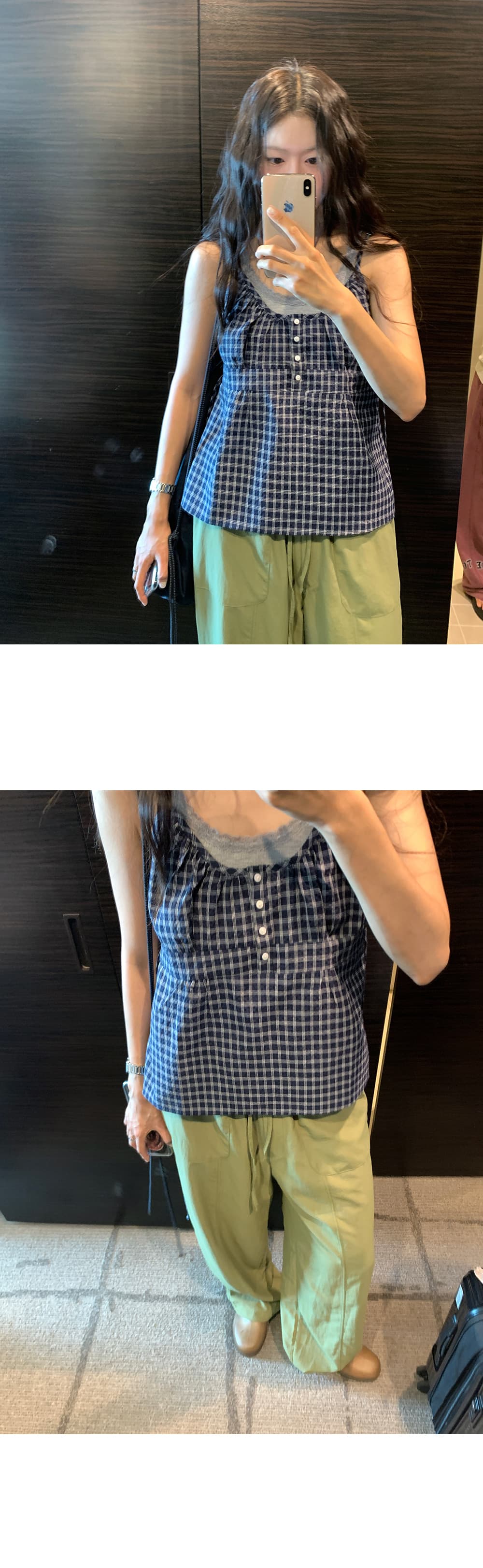 한국 ins 여름 체크무늬 캐미솔 상세 이미지 12
