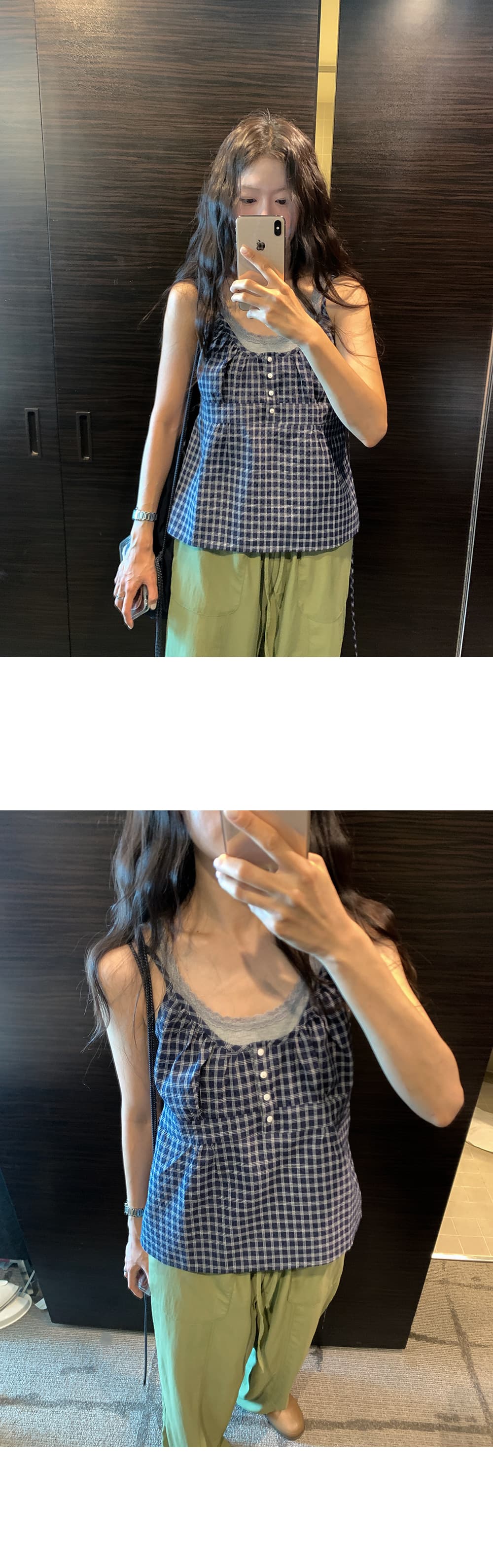 한국 ins 여름 체크무늬 캐미솔 상세 이미지 20