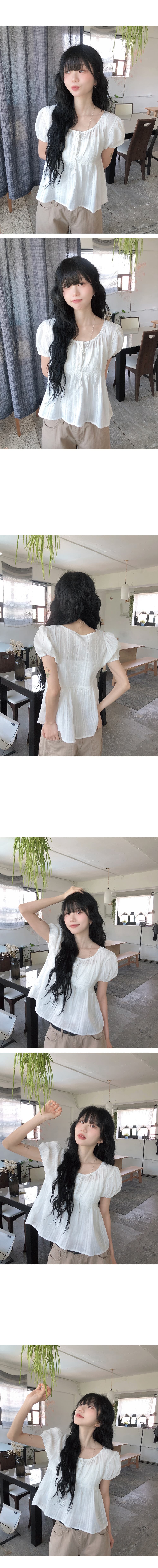 한국 ins 여름 자카드 반팔 셔츠 상세 이미지 1