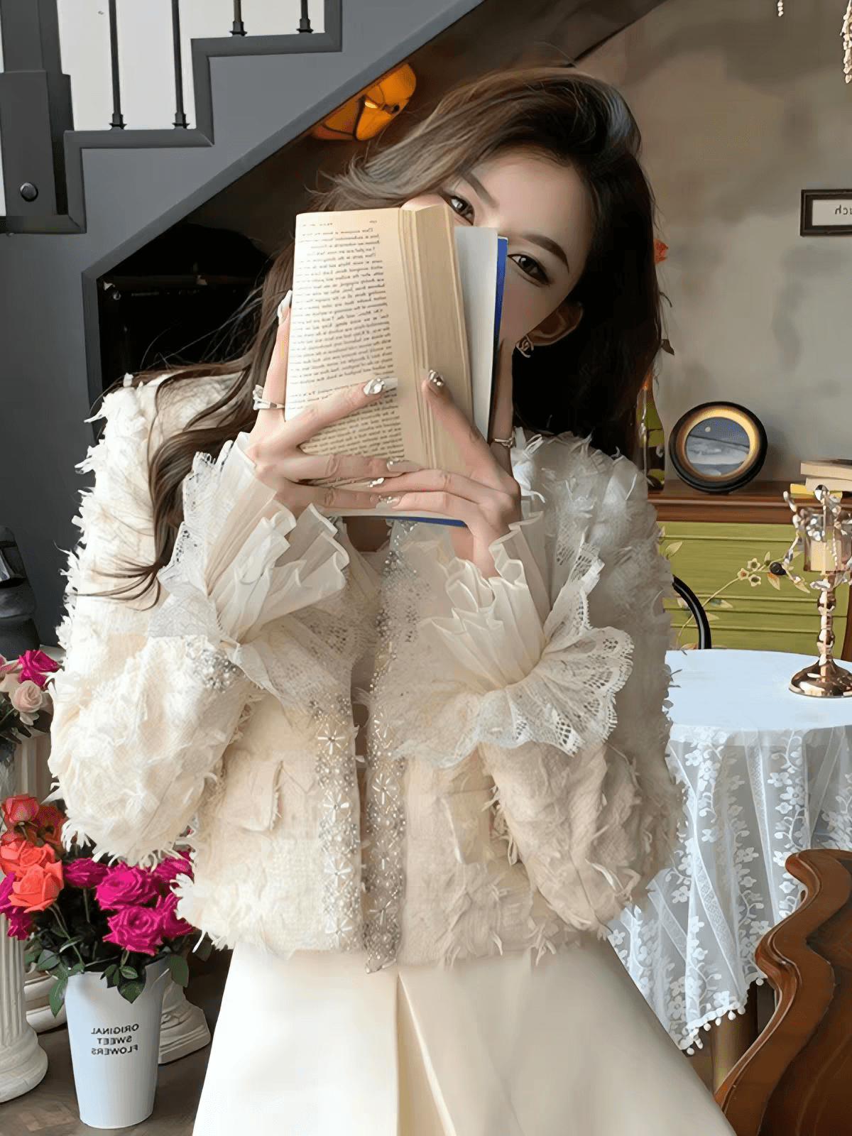 무거운 작업 프랑스식 작은 샤넬 스타일 여성 코트 봄 가을 두꺼운 품격 명문 여성 고급 센스 부유 한 가족 천 골드 술 짧은 맨위 상세 이미지 2