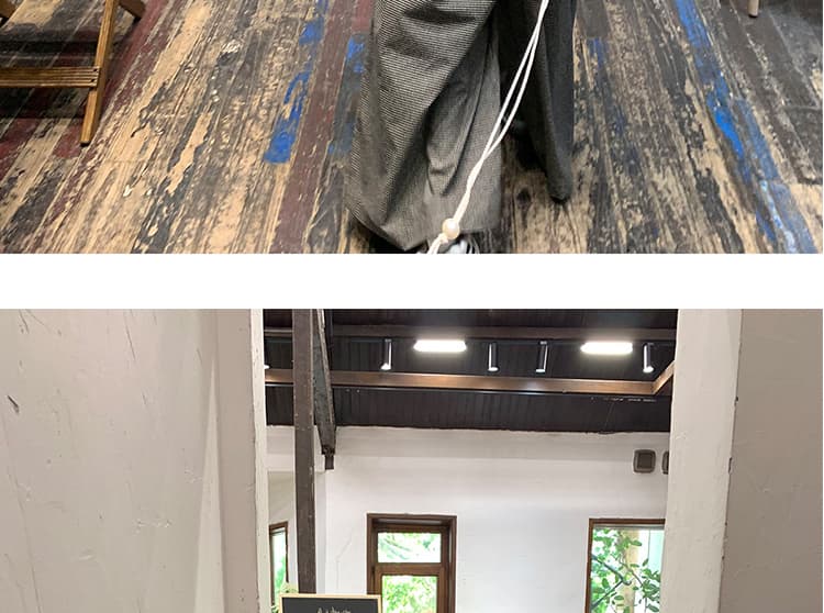 임산부 수천 마리 체크무늬 기타 Pleat 캐주얼 바지 2026 봄 새로운 작은 체크무늬 루즈핏 스트레이트 와이드 레깅스 바지 상세 이미지 35