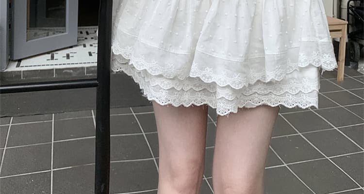 임산부 핫걸 바람 프랑스식 레이스 측면 케이크 드레스 반신 스커트 여성 봄 레이스 하이웨이스트 A라인 스커트 미니 스커트 상세 이미지 35