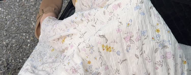 지금 지금 임산부 동화 바람 부드러운 신선함 꽃무늬 한 부서 반신 스커트 새로운 루즈핏 질감 센스 케이크 롱 스커트 상세 이미지 6
