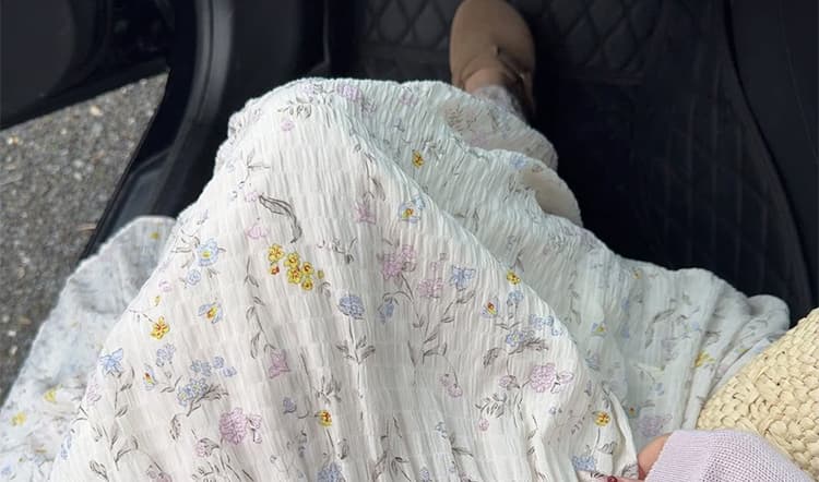 지금 지금 임산부 동화 바람 부드러운 신선함 꽃무늬 한 부서 반신 스커트 새로운 루즈핏 질감 센스 케이크 롱 스커트 상세 이미지 23