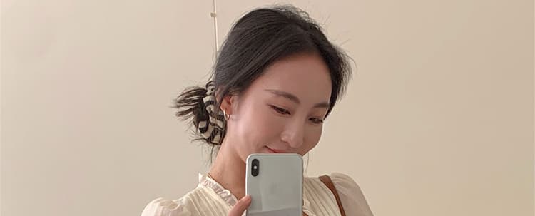 지금 임산부 한 부서 부드러운 바람 V넥 슬림해 보이는 긴팔 셔츠 반신 치마 세트 캐주얼 다용도 연령 감소 맨위 상세 이미지 31