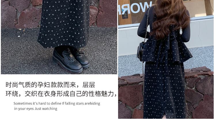 지금 지금 빅 사이즈 레트로 디자인 센스 꽃무늬 모직 세트 여성 슈퍼 화재 착용 가져 가라. 뒤로 심장 안에 가져 가라. 반신 스커트 3종 세트 상세 이미지 8