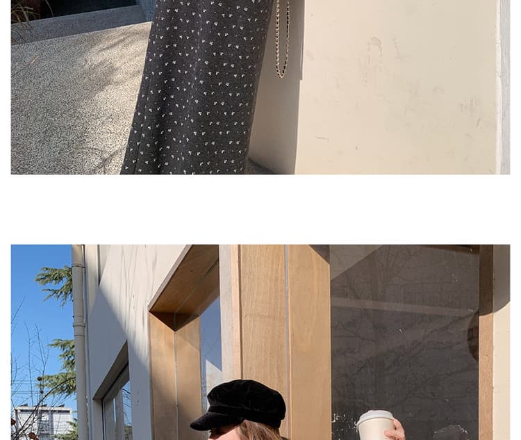 지금 지금 빅 사이즈 레트로 디자인 센스 꽃무늬 모직 세트 여성 슈퍼 화재 착용 가져 가라. 뒤로 심장 안에 가져 가라. 반신 스커트 3종 세트 상세 이미지 29
