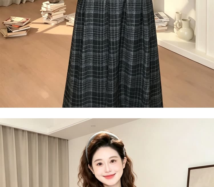 지금 지금 빅 사이즈 벨트 리본 스웨터 반신 스커트 투피스 세트 착용 가져 가라. 이른 가을 한 부서 품격 패션 가을 겨울 맨위 상세 이미지 21