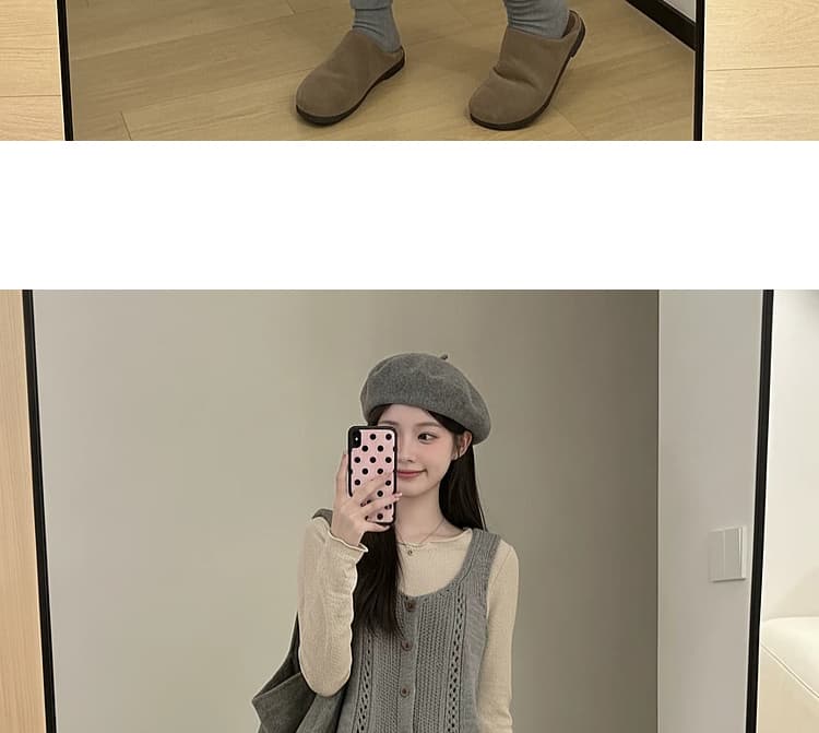지금 지금 한 부서 착용 가져 가라. 스택 착용 니트 캐미솔 꽃무늬 반신 스커트 가을 자이언트 잘 생긴 레트로 3종 세트 상세 이미지 27