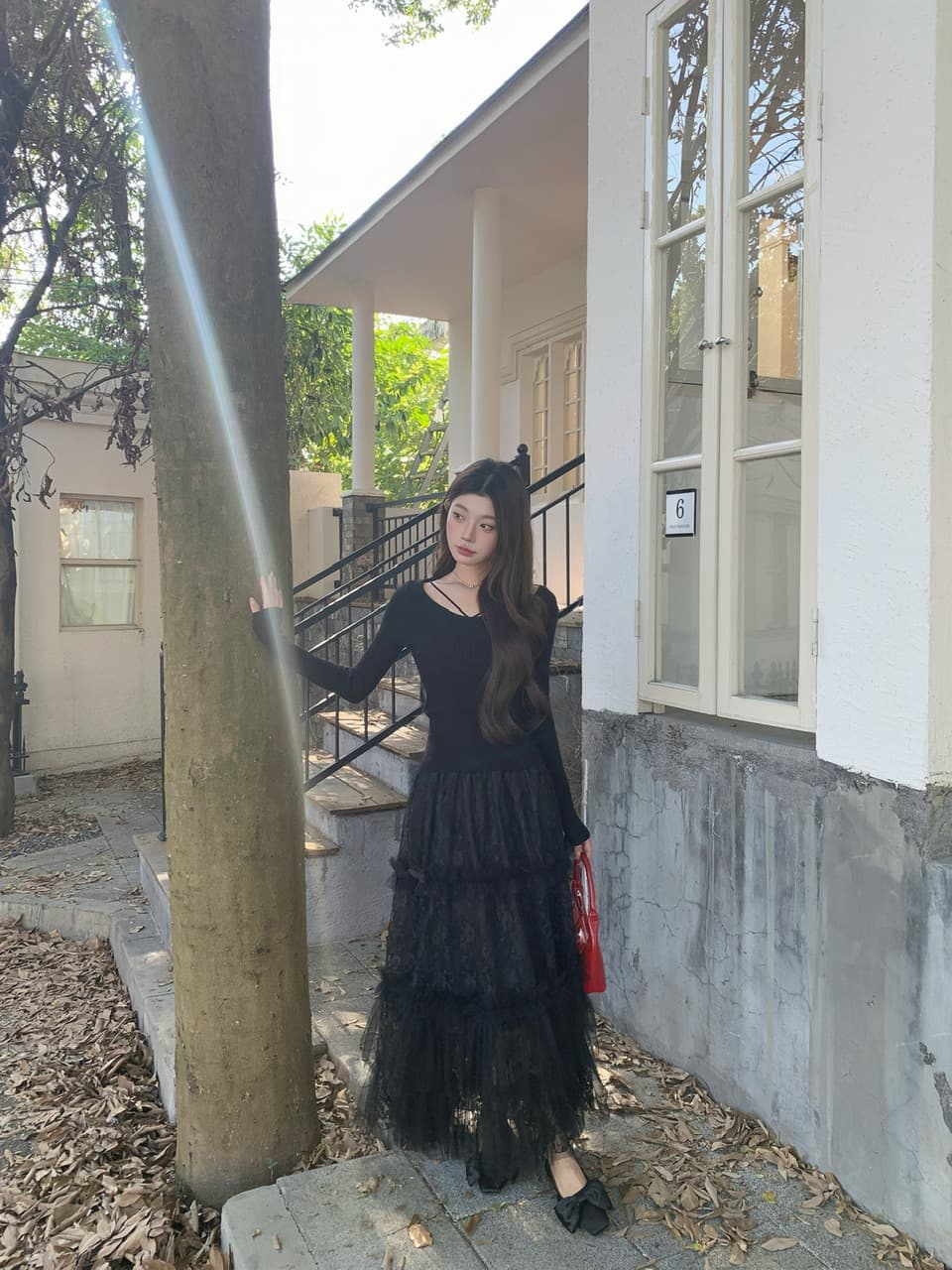 정가 실사 새로운 한 부서 착용 가져 가라. 무거운 작업 높은 품질 프릴 패치워크 케이크 드레스 롱 코트 레이스 거즈 스커트 이미지 2