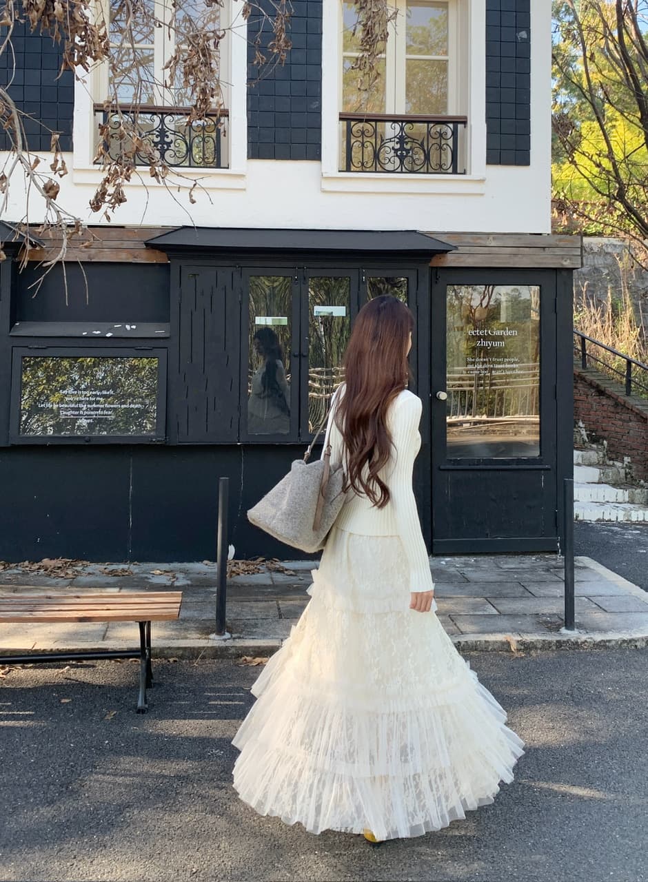정가 실사 새로운 한 부서 착용 가져 가라. 무거운 작업 높은 품질 프릴 패치워크 케이크 드레스 롱 코트 레이스 거즈 스커트 상세 이미지 18
