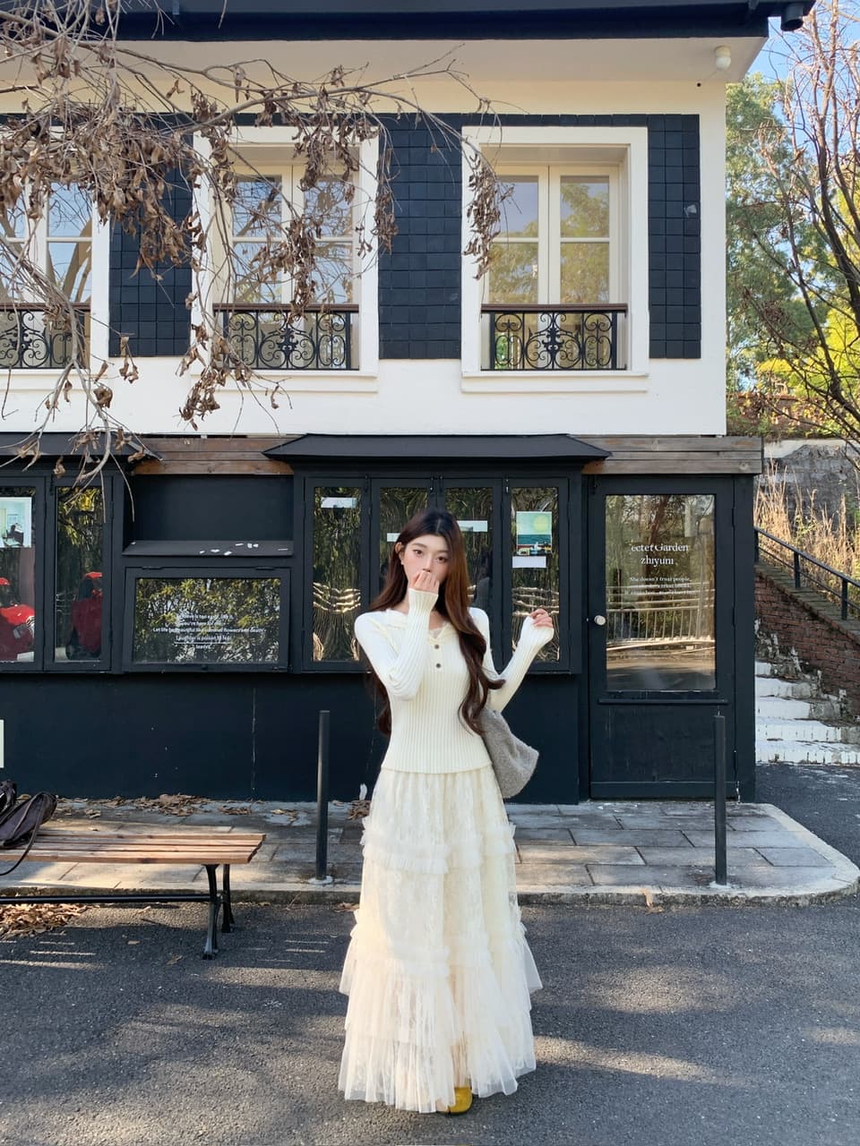 정가 실사 새로운 한 부서 착용 가져 가라. 무거운 작업 높은 품질 프릴 패치워크 케이크 드레스 롱 코트 레이스 거즈 스커트 상세 이미지 19