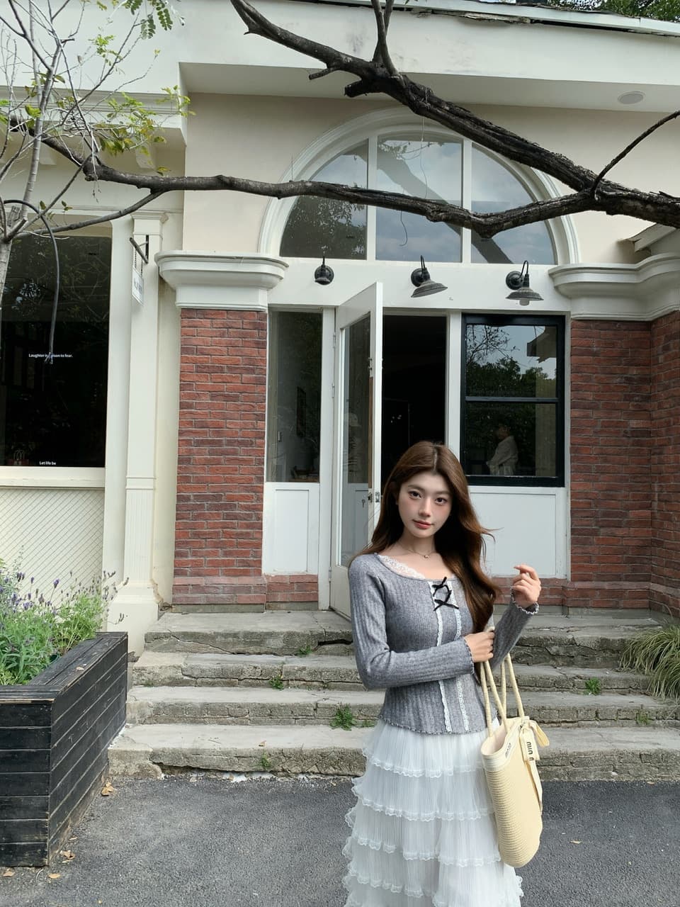 정가 실사 순수한 욕망 레이스 나비 매듭 인사이드 가져 가라. 기본 셔츠 달콤한 핫걸 몸매 가꾸기 긴팔 니트 맨위 상세 이미지 5