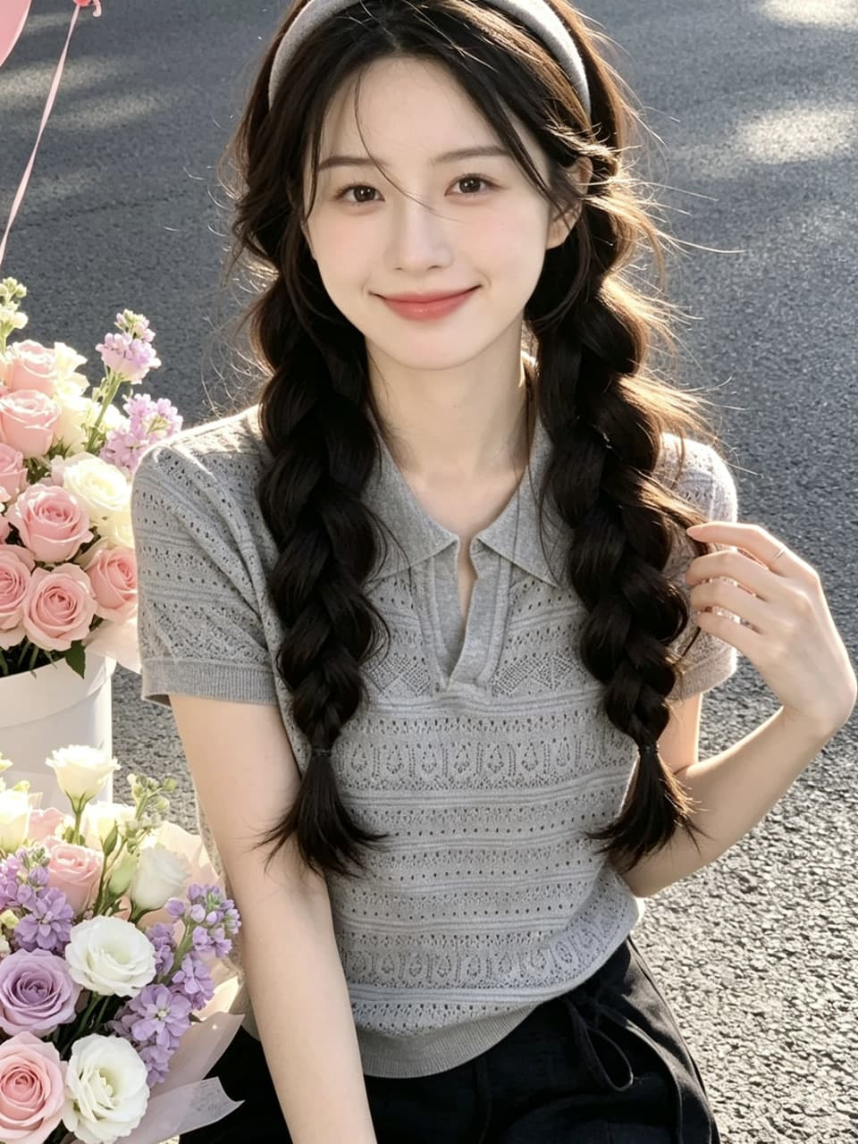 정가 실사 새로운 한 부서 부드러운 바람 폴로 칼라 홀로우 아웃 니트 스웨터 다용도 슬림해 보이는 티셔츠 맨위 이미지 3
