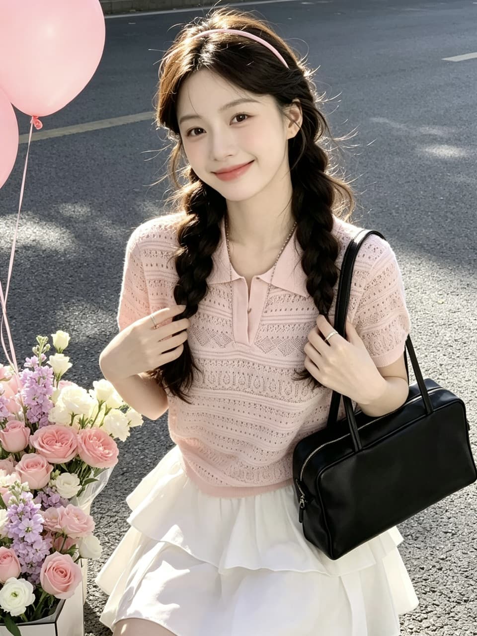 정가 실사 새로운 한 부서 부드러운 바람 폴로 칼라 홀로우 아웃 니트 스웨터 다용도 슬림해 보이는 티셔츠 맨위 이미지 2
