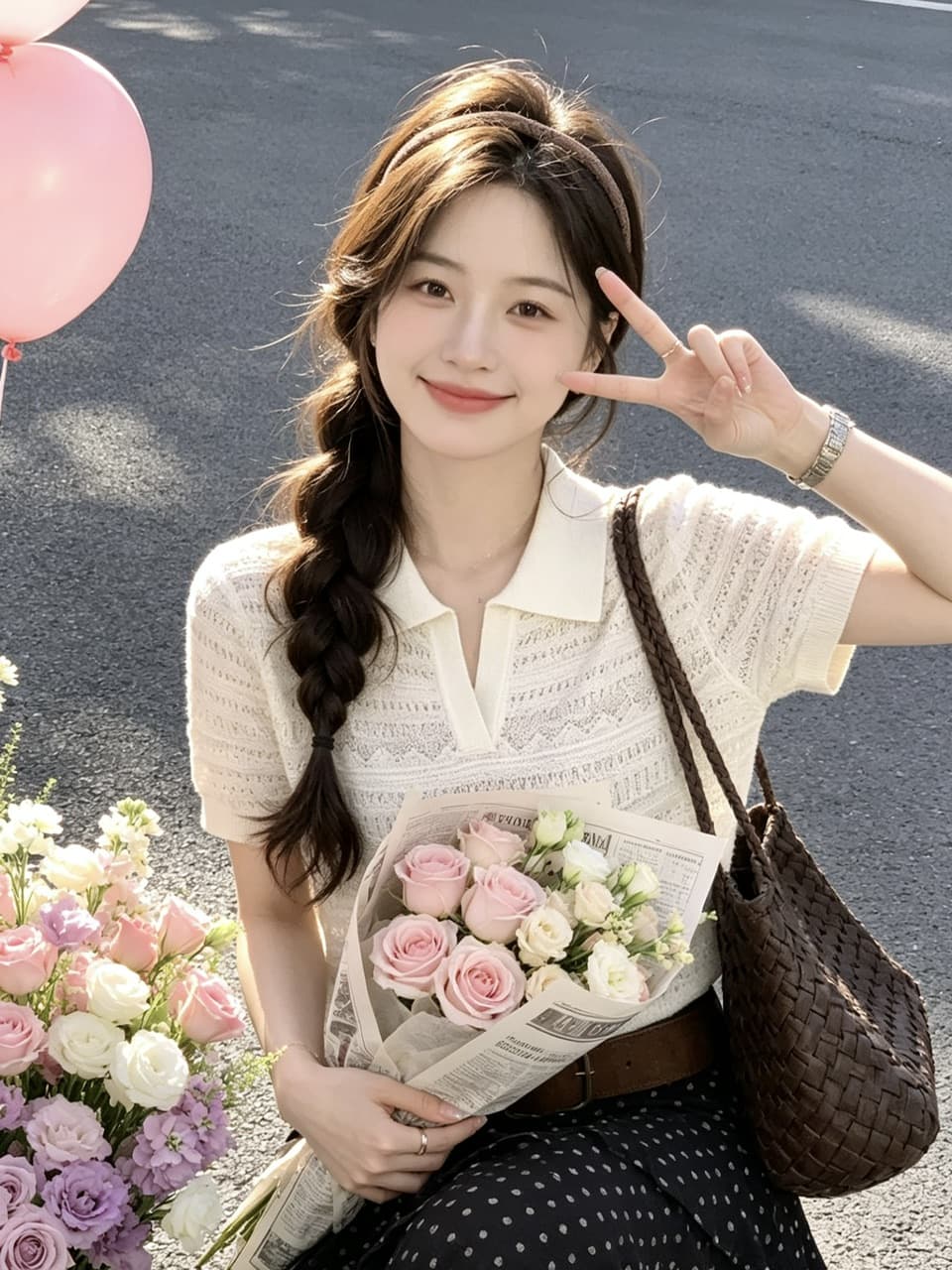 정가 실사 새로운 한 부서 부드러운 바람 폴로 칼라 홀로우 아웃 니트 스웨터 다용도 슬림해 보이는 티셔츠 맨위 상세 이미지 2