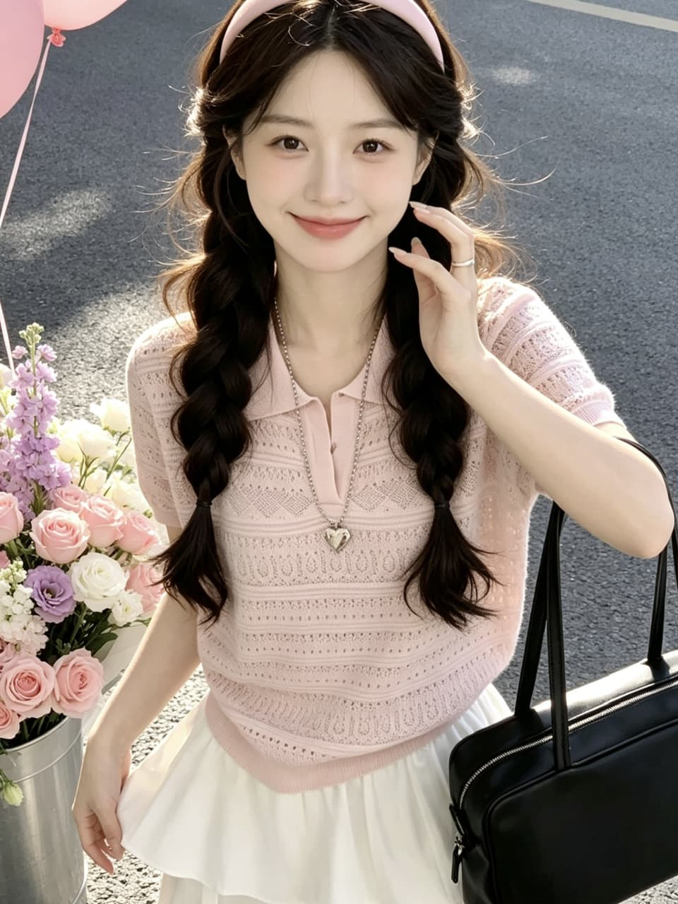 정가 실사 새로운 한 부서 부드러운 바람 폴로 칼라 홀로우 아웃 니트 스웨터 다용도 슬림해 보이는 티셔츠 맨위 상세 이미지 7