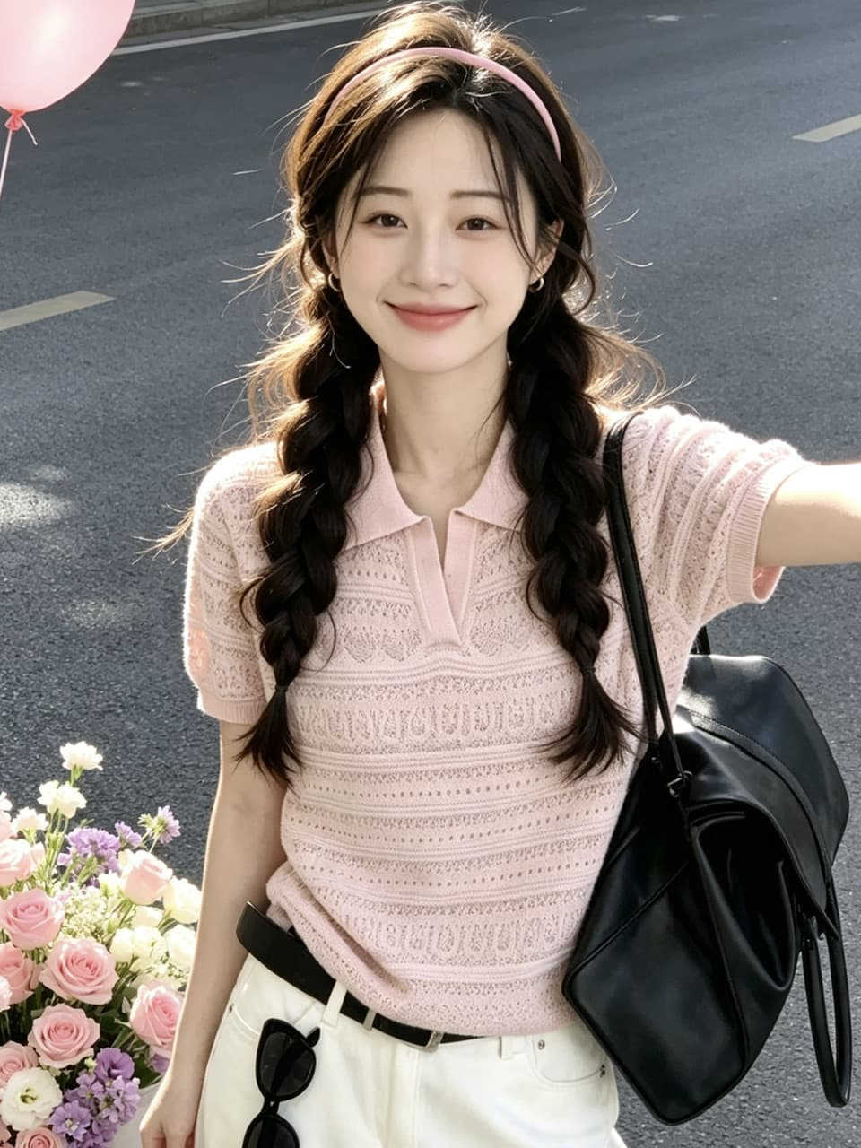 정가 실사 새로운 한 부서 부드러운 바람 폴로 칼라 홀로우 아웃 니트 스웨터 다용도 슬림해 보이는 티셔츠 맨위 상세 이미지 9