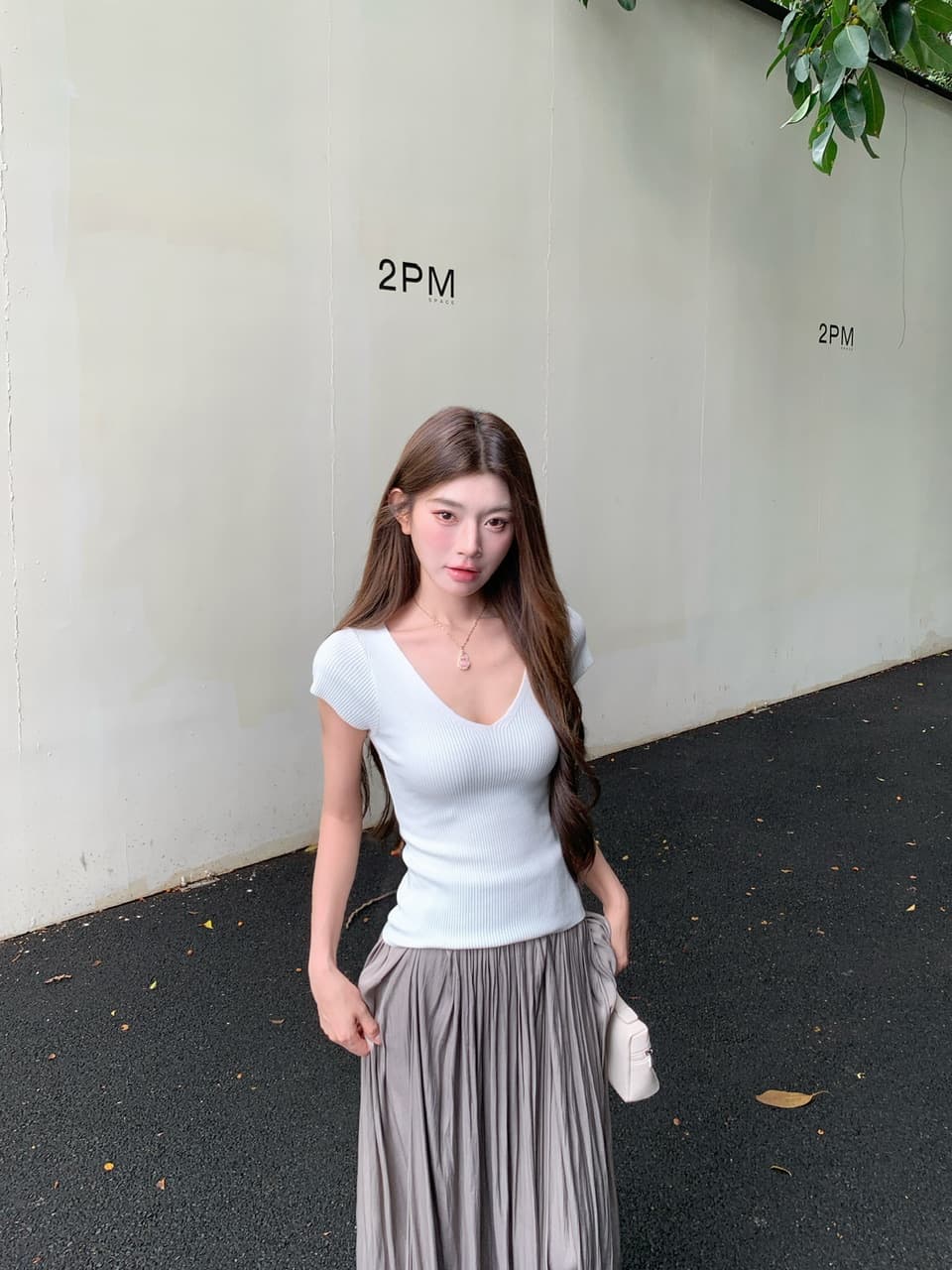 정가 실사 새로운 기타 색상 작은 키 슬림해 보이는 허리 수축 니트 티셔츠 상세 이미지 30