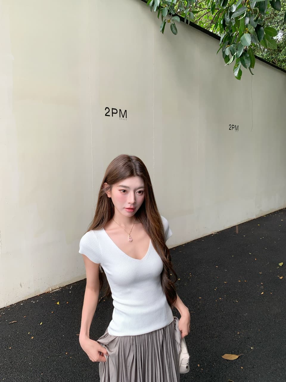 정가 실사 새로운 기타 색상 작은 키 슬림해 보이는 허리 수축 니트 티셔츠 상세 이미지 31