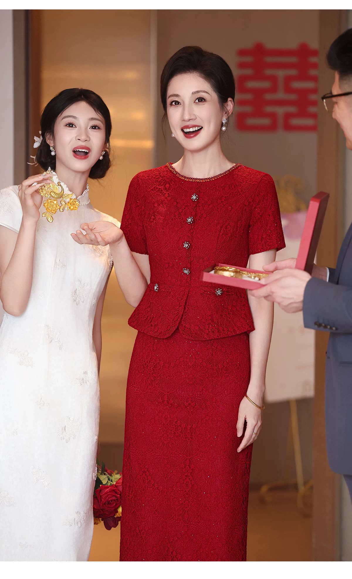 고급 안녕하세요. 시어머니 결혼 연회 로드 중 치파오 작은 키 영 엄마 결혼식 예복 고귀한 럭셔리 외국 가스 시어머니 상세 이미지 12