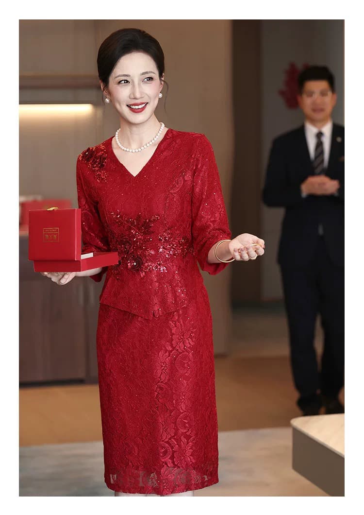 고귀한 영 결혼 엄마 예복 2026 새로운 참여 빛 럭셔리 치파오 안녕하세요. 서비스 고급 안녕하세요. 시어머니 결혼 연회 로드 중 상세 이미지 12