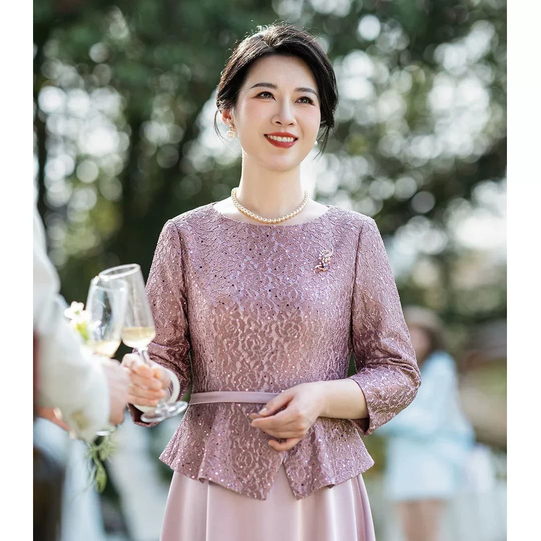 영 안녕하세요. 엄마 결혼 연회 예복 치마 안녕하세요. 시어머니 고급 빛 럭셔리 품격 고급 센스 대기 슬림해 보이는 상세 이미지 25
